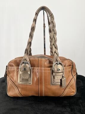 Coach MEDIUM F11413 Vintage Soho Y2K Caramel & Deep Gold Leather Shoulder Bag